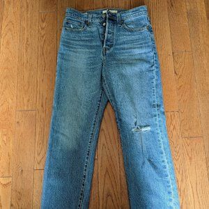 Women's Levi's Wedgie Straight Midrise Distressed Ripped Jeans